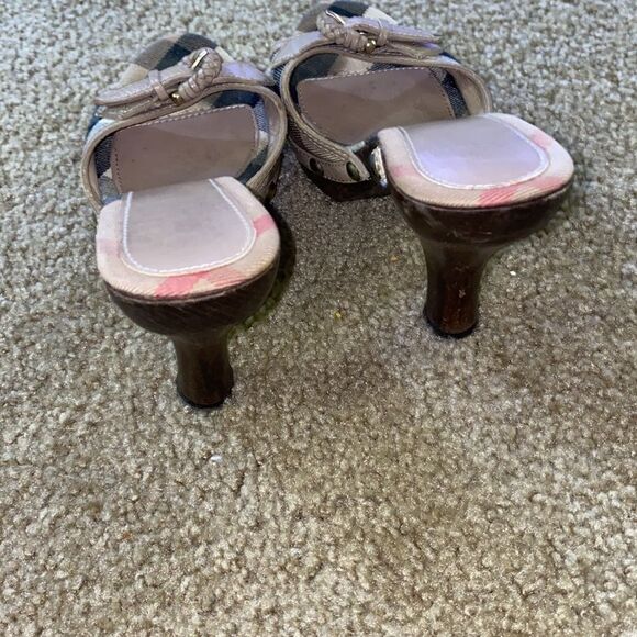 BURBERRY NOVA CHECK Y2K SLIP ON HEELS MULES SANDALS - Picture 5 of 7